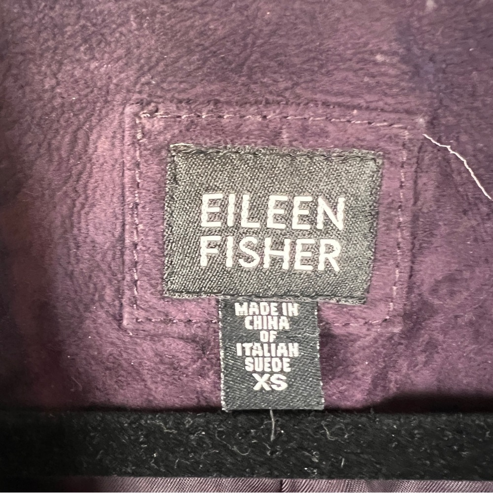 Eileen Fisher 100% Goat Suede Jacket Open Front Blazer - Picture 4 of 7